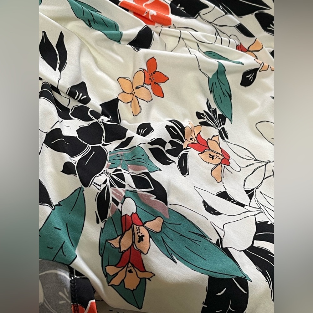 Floral Midi Dress in Black and White - Picture 15 of 15